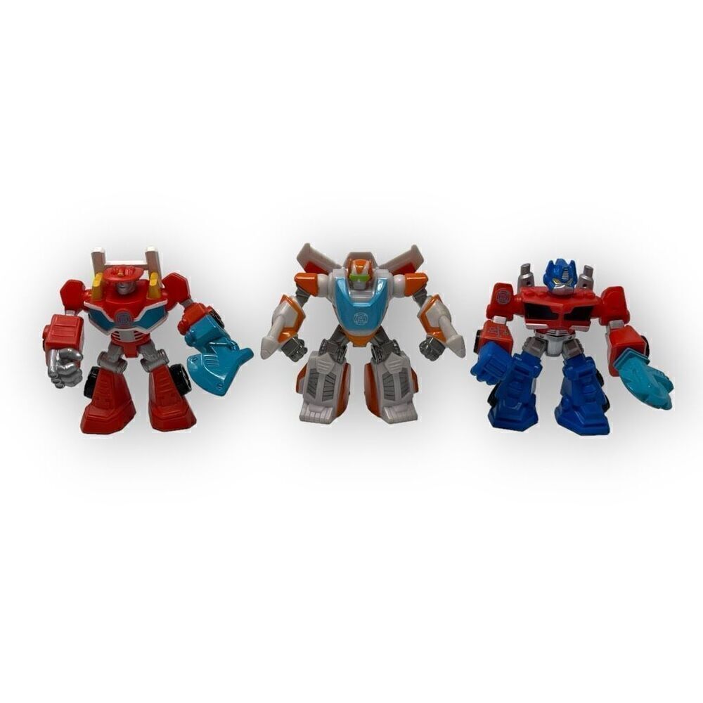 Hasbro Transformers Rescue Bots Lot Of 3 Optimus Prime Blades Heat Wave Posable